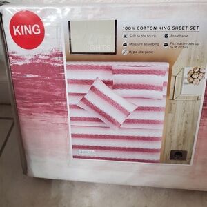 NWT City Lights 100% Cotton King Size Sheet Set